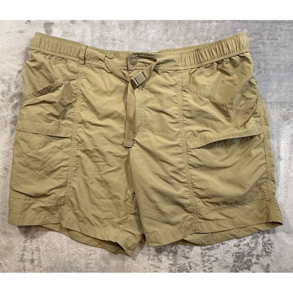 Eddie Bauer Cargo Shorts Mens XXL Khaki Nylon Outdoor Hiking Utility